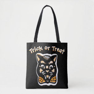 Classic Halloween Cat   Dunkler Trick oder Behandl Tasche