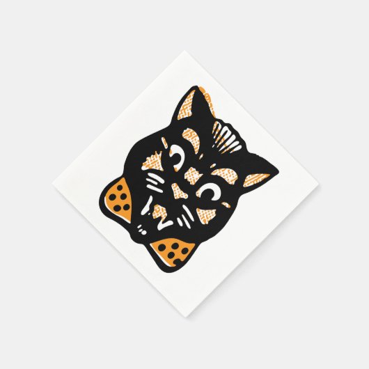Classic Halloween Cat Serviette (Ecke)