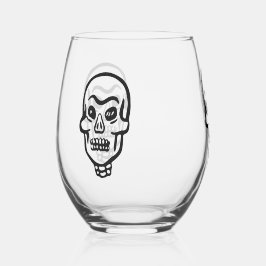 Classic Halloween Skull Weinglas Ohne Stiel