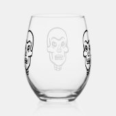 Classic Halloween Skull Weinglas Ohne Stiel (Rechts)