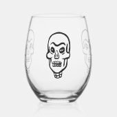 Classic Halloween Skull Weinglas Ohne Stiel (Links)