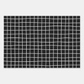 Classic Hand Drawn Grid Pattern White Gray Black Geschenkpapier Set (Vorderseite 3)