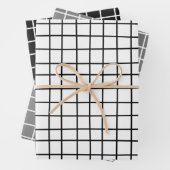 Classic Hand Drawn Grid Pattern White Gray Black Geschenkpapier Set (Beispiel)