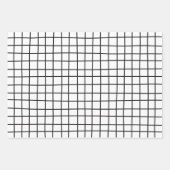 Classic Hand Drawn Grid Pattern White Gray Black Geschenkpapier Set (Vorderseite)