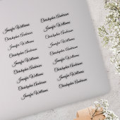 Classic Handwriting 18 Guest Names - Black Aufkleber
