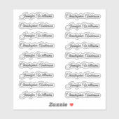 Classic Handwriting 18 Guest Names - Black Aufkleber (Blatt)