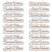 Classic Handwriting 18 Guest Names - Bronze Aufkleber (Vorderseite)