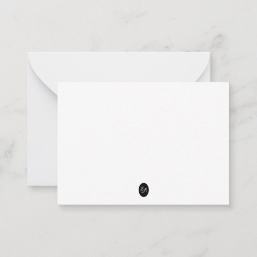 Classic Handwritten Name Monogram Flat Note Cards Mitteilungskarte (Rückseite)