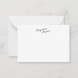 Classic Handwritten Name Monogram Flat Note Cards Mitteilungskarte