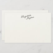 Classic Handwritten Name Monogram Stationery Briefpapier (Vorne/Hinten)