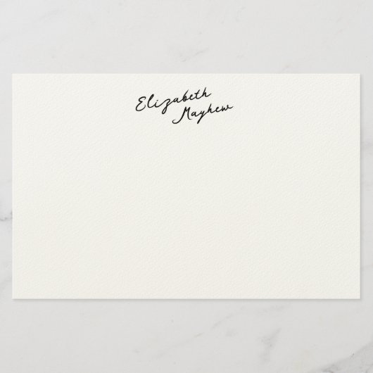 Classic Handwritten Name Monogram Stationery Briefpapier (Vorderseite)