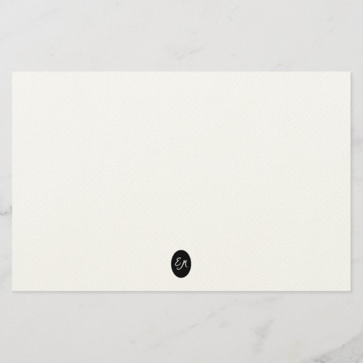Classic Handwritten Name Monogram Stationery Briefpapier (Rückseite)
