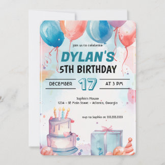 Classic Happy Birthday Party Digitale Einladung