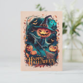 Classic Happy Halloween Grußkarte Nr. 5 Einladung (Stehend Vorderseite)