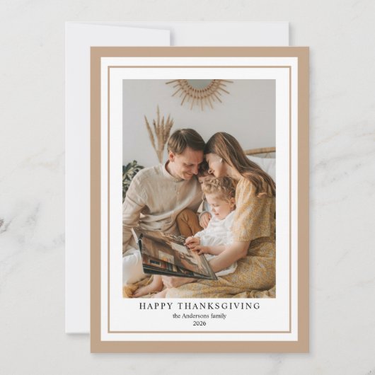 Classic Happy Thanksgiving Family Foto Einladung (Vorderseite)