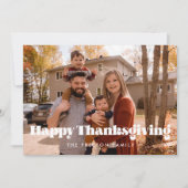 Classic Happy Thanksgiving Foto Feiertagskarte (Vorderseite)