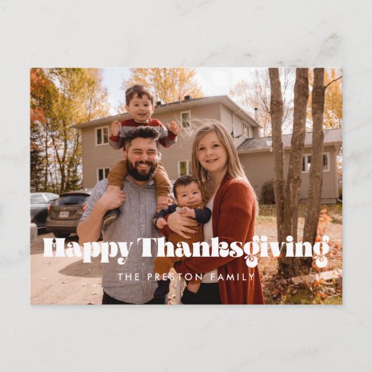 Classic Happy Thanksgiving Foto Postkarte (Vorderseite)