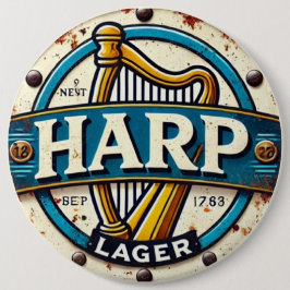 Classic Harp Lager Beer Logo Round Button