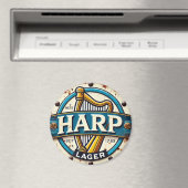 Classic Harp Lager Beer Logo Round Magnet (In Situ (Geschirrspüler))