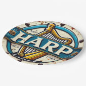 Classic Harp Lager Beer Logo Round Pappteller (Schrägansicht)
