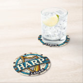 Classic Harp Lager Beer Logo Round Runder Pappuntersetzer (Vor Ort)