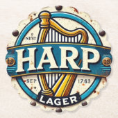 Classic Harp Lager Beer Logo Round Untersetzer (Vorderseite)