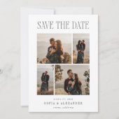 Classic Headline Photo Collage Wedding Save The Date (Vorderseite)