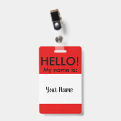 CLASSIC HELLO ABZEICHEN AUSWEIS (Vorderseite mit Clip)