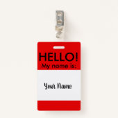 CLASSIC HELLO ABZEICHEN AUSWEIS (Vorderseite mit Klammer)