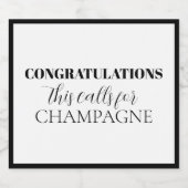 Classic - "Herzlichen Glückwunsch" Weinflasche Schaumweinetikett (Einzelnes Label)