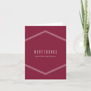 Classic Hexagon Danke-Card - Maroon Dankeskarte