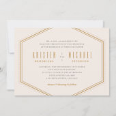 Classic Hexagon Wedding Invitation - Gold Einladung (Vorderseite)