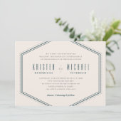 Classic Hexagon Wedding Invitation - Ocean Einladung (Stehend Vorderseite)
