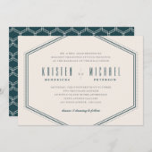 Classic Hexagon Wedding Invitation - Ocean Einladung (Vorne/Hinten)