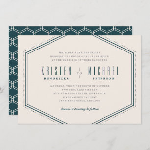 Classic Hexagon Wedding Invitation - Ocean Einladung