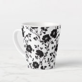 Classic High Contrast Black Floral Silhouette Milchtasse (Linke Ecke)