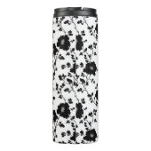 Classic High Contrast Black Floral Silhouette Thermosbecher (Rückseite)
