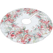 Classic Holiday Berries Polyester Weihnachtsbaumdecke (Schrägansicht)