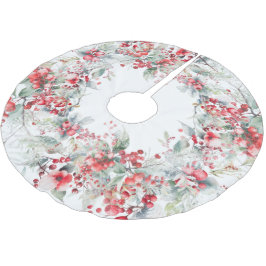 Classic Holiday Berries Polyester Weihnachtsbaumdecke