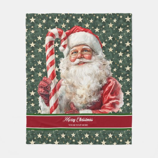 Classic Holiday Blanket Santa Claus Candy Cane Fleecedecke (Vorderseite)