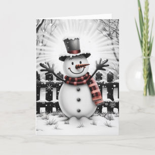 Classic Holiday Cheer Snowman Feiertagskarte