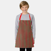 Classic Holiday Festive Green Red Stripes Schürze (Getragen)