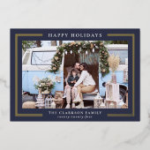 Classic Holiday Foto Card Folien Feiertagskarte (Vorderseite)