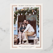 Classic Holiday Foto Card Folien Feiertagskarte (Vorderseite)