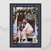 Classic Holiday Foto Card Folien Feiertagskarte (Vorderseite)