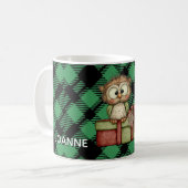 Classic Holiday Green Checkered Pattern Custom Kaffeetasse (Vorderseite Links)