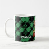 Classic Holiday Green Checkered Pattern Custom Kaffeetasse (Links)
