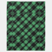 Classic Holiday Green Checkered Pattern Fleecedecke (Vorderseite)