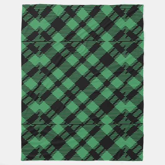 Classic Holiday Green Checkered Pattern  Fleecedecke (Vorderseite)