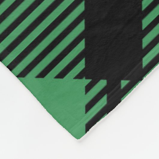 Classic Holiday Green Checkered Pattern Fleecedecke (Ecke)